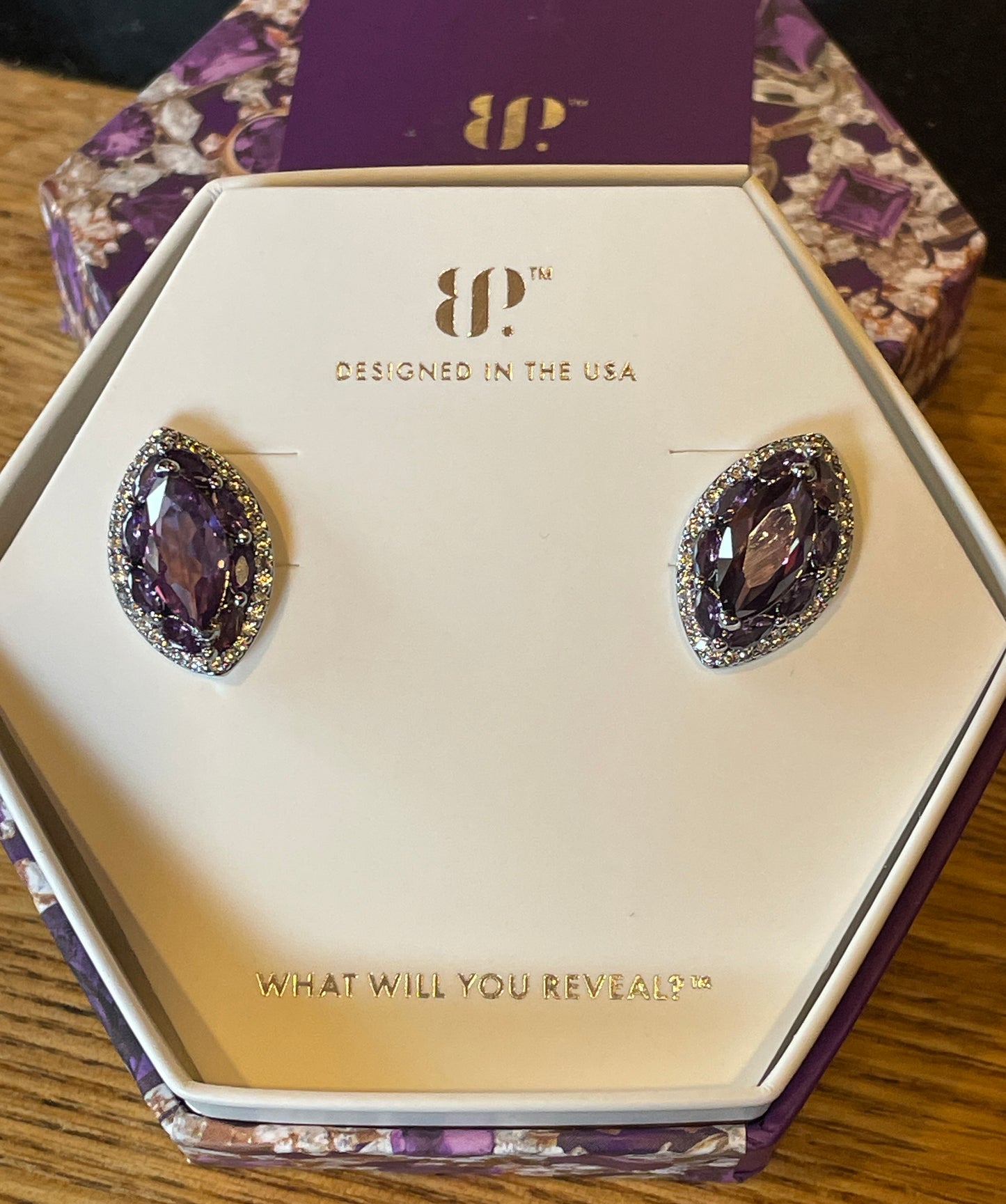 Amethyst CZ February Earrings