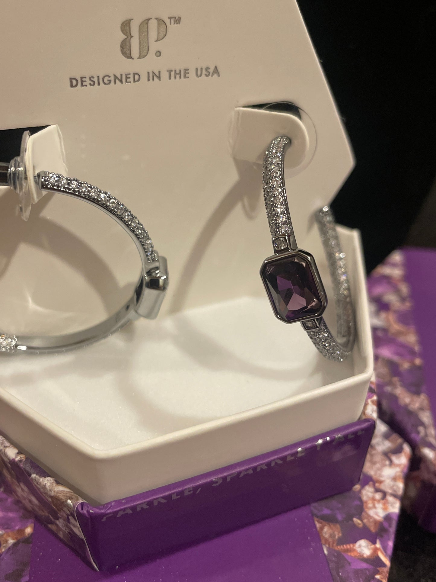 The Edge of Sparkle - Amethyst February Hoops