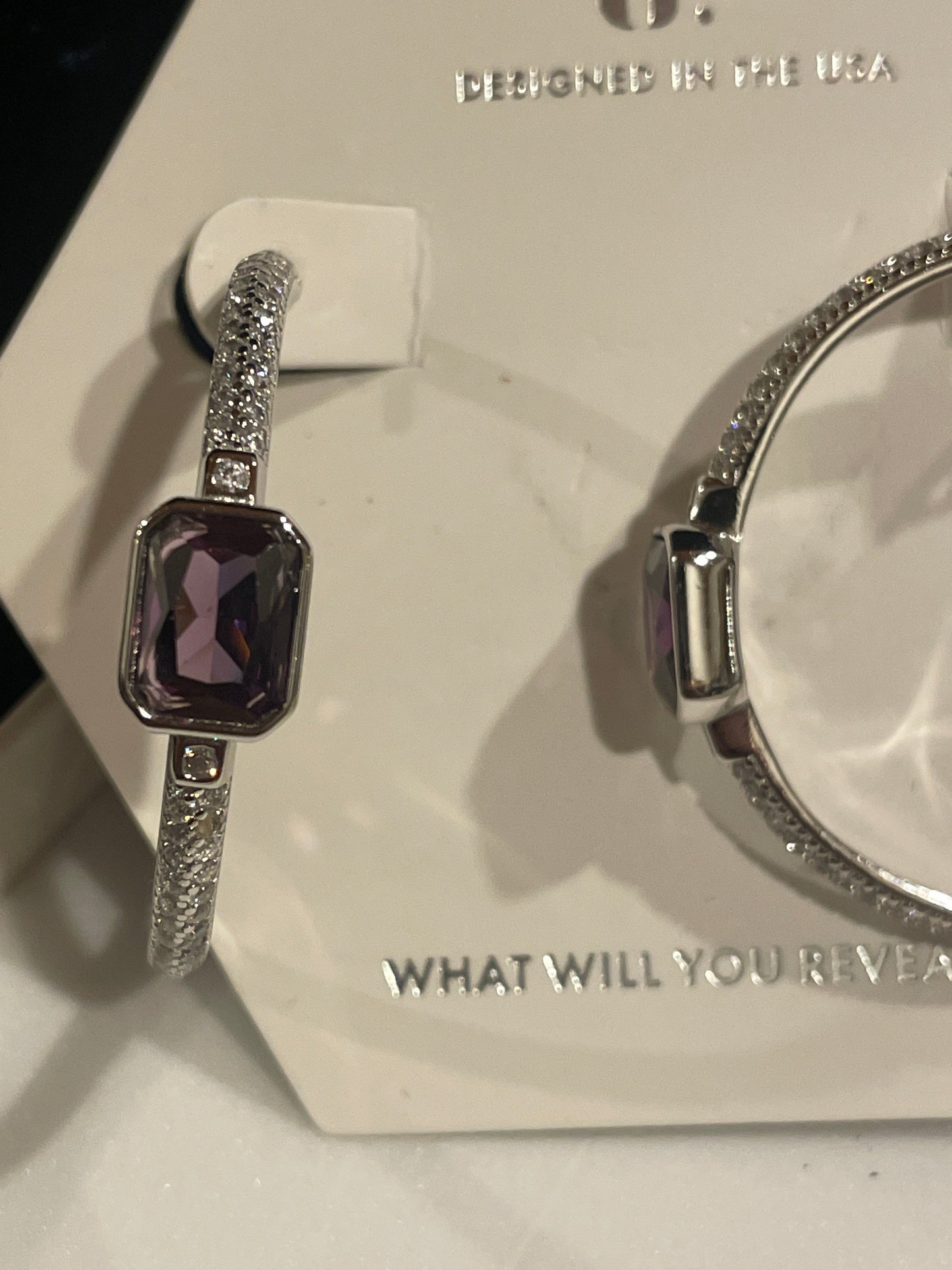 The Edge of Sparkle - Amethyst February Hoops