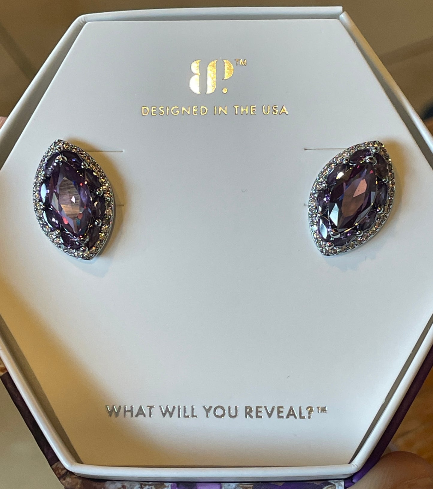 Amethyst CZ February Earrings