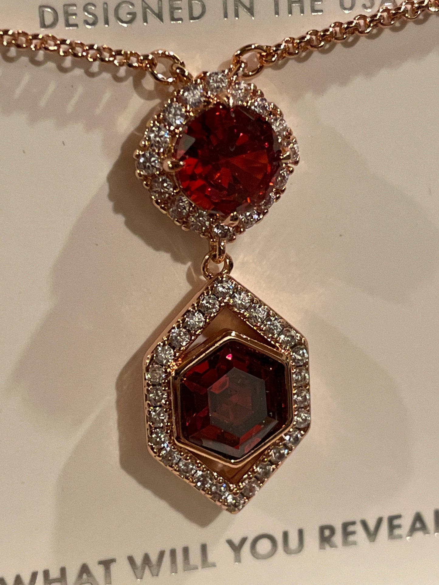 Drops of Shimmer Garnet Necklace