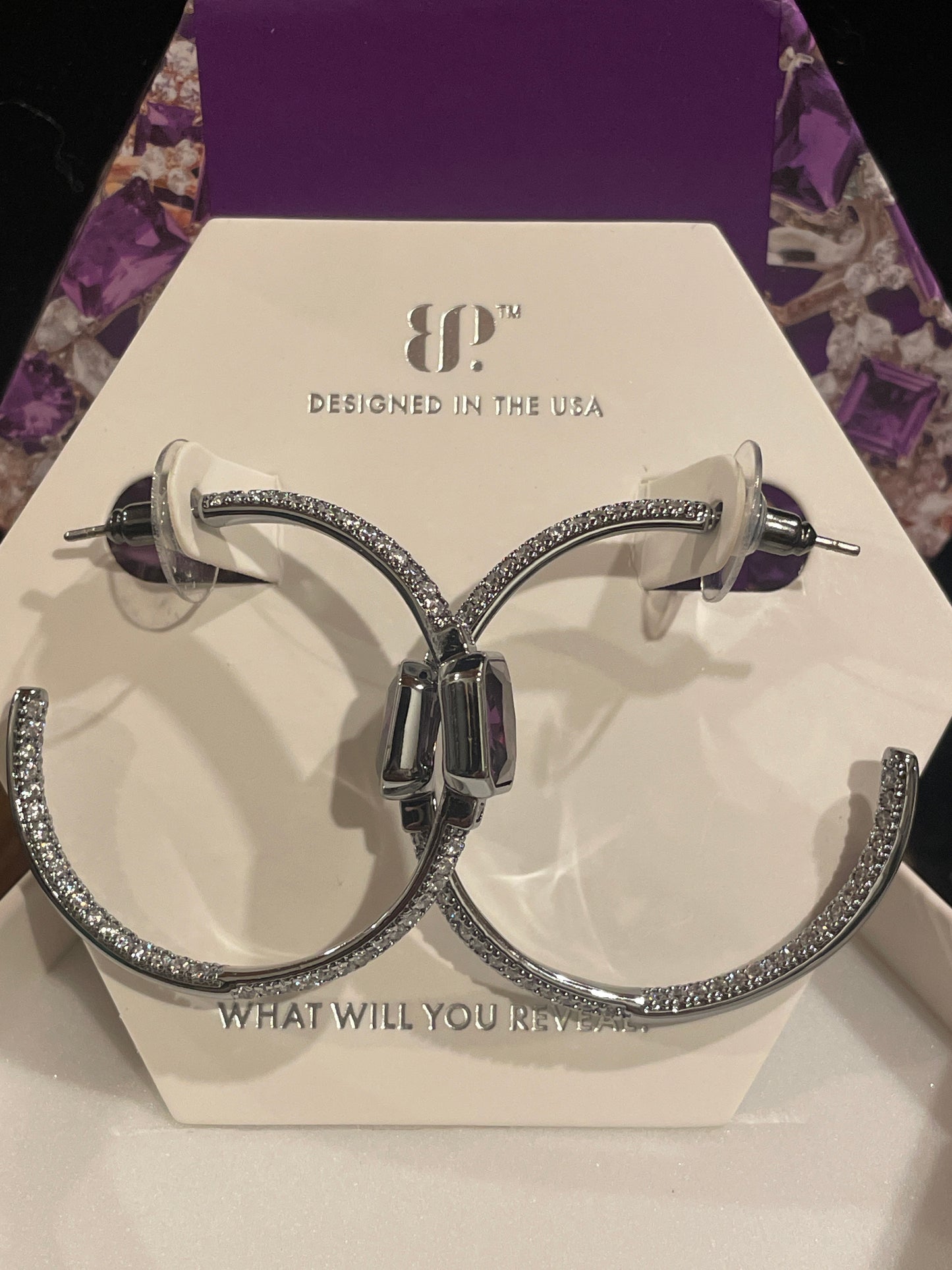 The Edge of Sparkle - Amethyst February Hoops