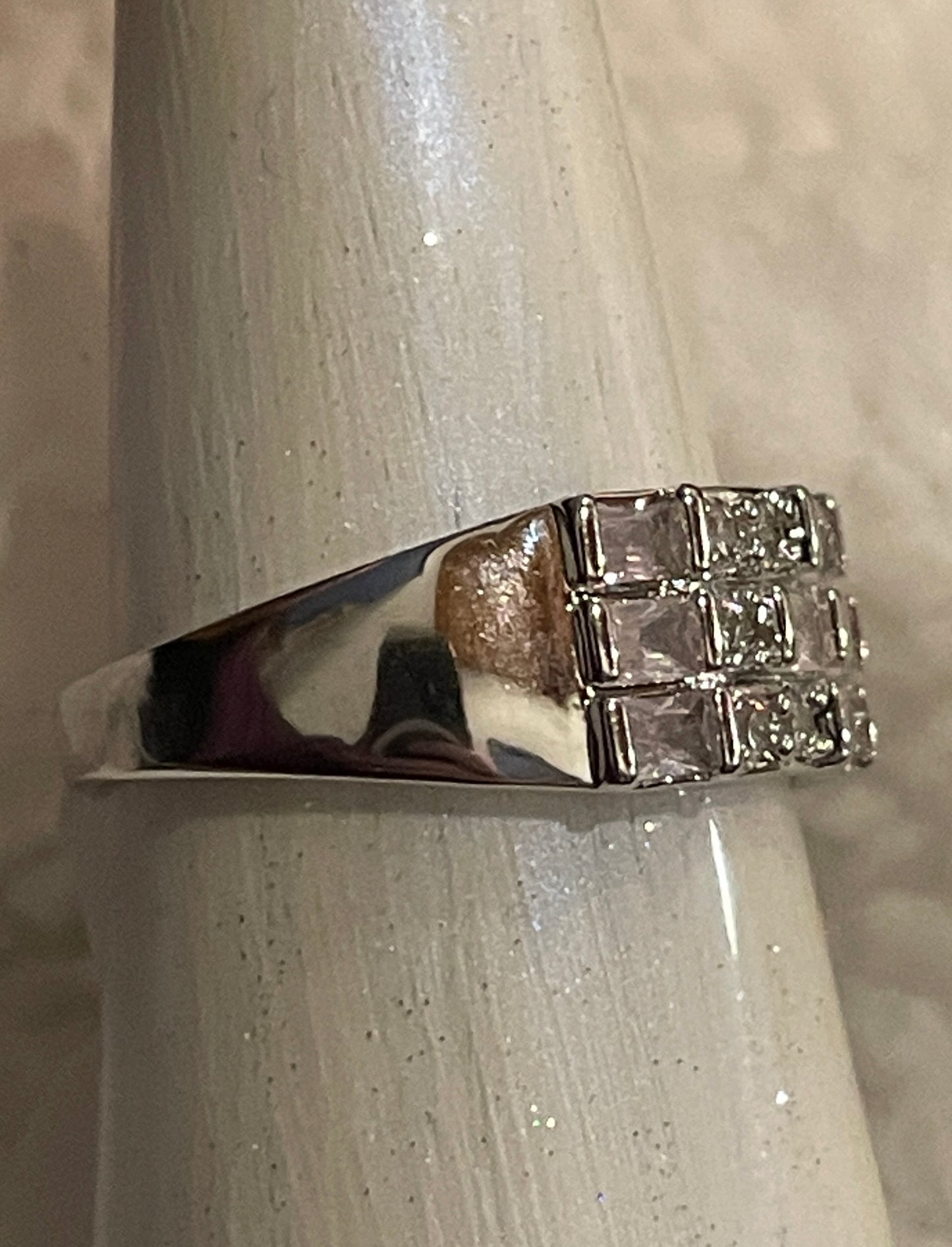 Pink Quartz Ring “Stacks of Beauty” Sz8