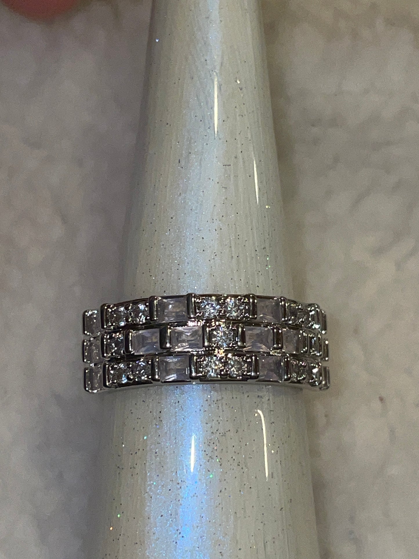 Pink Quartz Ring “Stacks of Beauty” Sz8