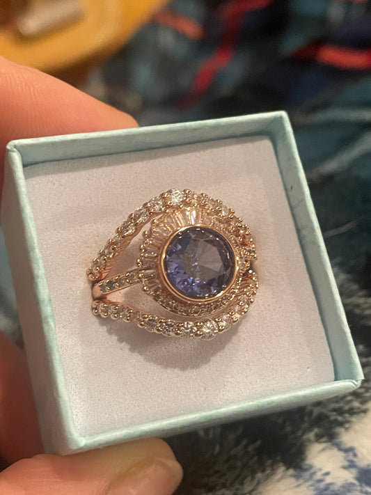 December Size 8. 3 bands, Tanzanite on RG