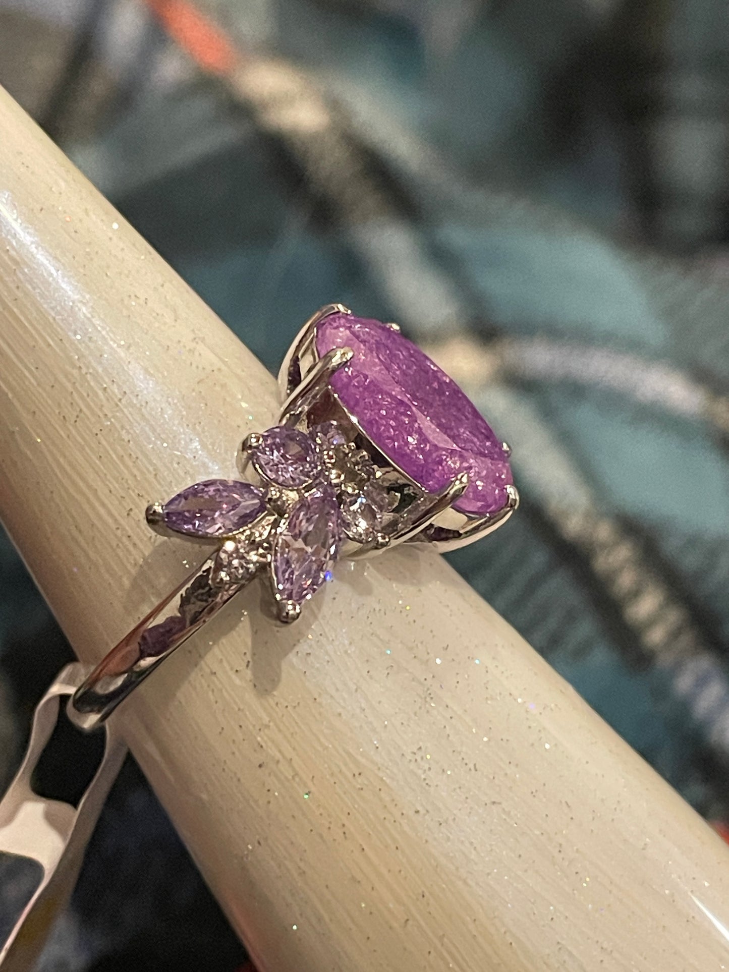 “Starlit Spell” Lavendar Ice Crystal Ring Size 7